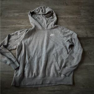 Nike Women’s Gray Pullover Hoodie Medium BV4526-063 Fleece Sweatshirt Swoosh